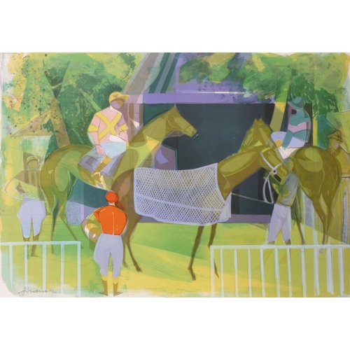 106 - Camile Hilaire (1916-2004) French. Horses in an Enclosure, Lithograph in Colours, Signed and Numbere... 