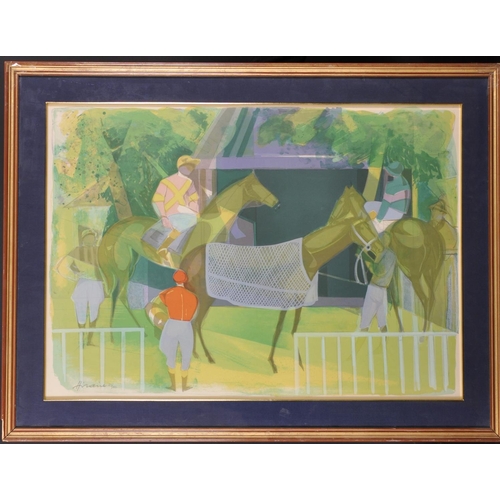 106 - Camile Hilaire (1916-2004) French. Horses in an Enclosure, Lithograph in Colours, Signed and Numbere... 