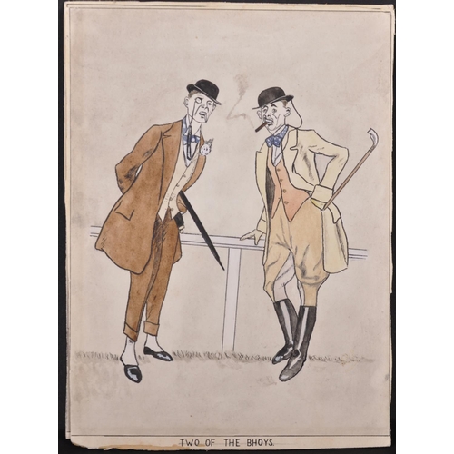 109 - 20th Century English School. “Two of the Bhoys”, on a Golf Course, Watercolour, Inscribed, Unframed,... 