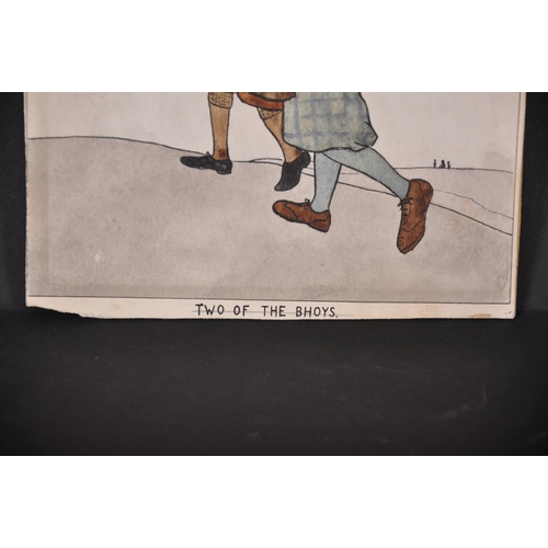 109 - 20th Century English School. “Two of the Bhoys”, on a Golf Course, Watercolour, Inscribed, Unframed,... 