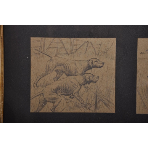 119 - Circle of Thomas Blinks (1860-1912) British. Study of Two Pointers, Pencil, 6” x 6.75” (15.2 x 17.2c... 