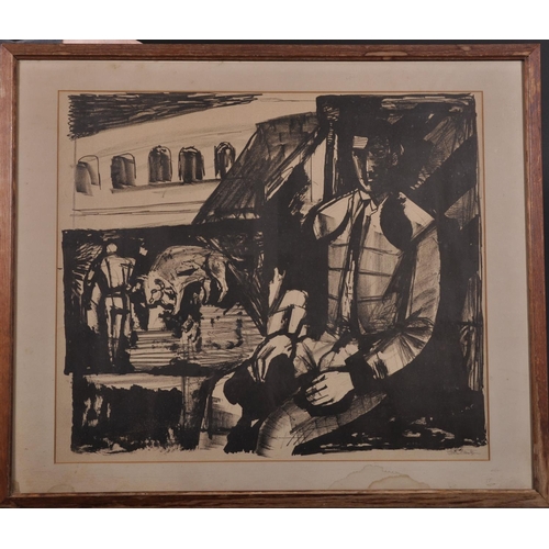 130 - John Minton (1917-1957) British. ‘The Matador/Bull Fighter, Spain’, Lithograph, Signed in Pencil, 18... 