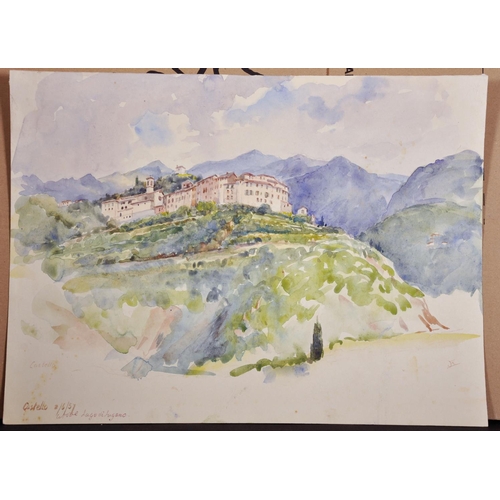 134 - Llewellyn Menzies-Jones (1889-1971) British. “Castello”, Watercolour, Signed with Monogram and Inscr... 