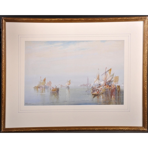 151 - Wilfred Knox (1884-1966) British. “Off Venice”, Sailing Boats in the Laguna Venice, Watercolour, Sig... 