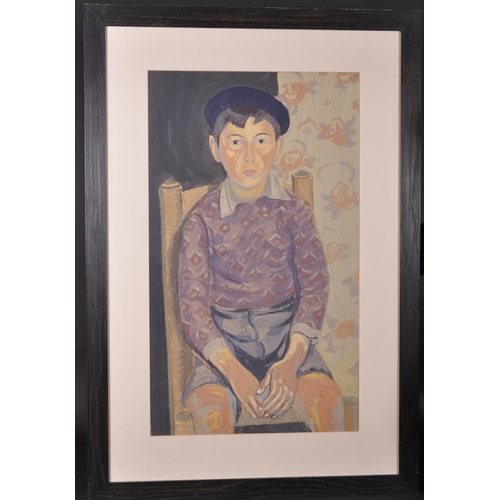 152 - Sydney d’Horne Sheppard (1909-1993) British. “Christobal”, a Portrait of a Seated Boy, Gouache, Insc... 