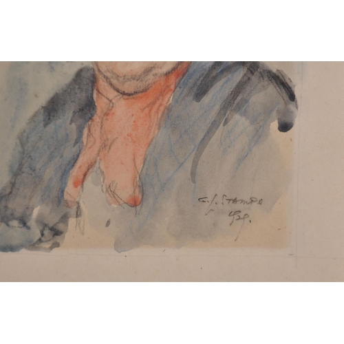 160 - George Loraine Stampa (1875-1951) British. ‘A Distinctive Hat’, Watercolour and Pencil, Signed and D... 