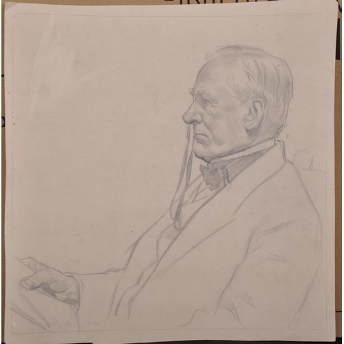 161 - 20th Century English School. ‘Sir Joseph Chamberlain’, Pencil, Unframed, 10.25” x 10.25” (26.7 x 26.... 