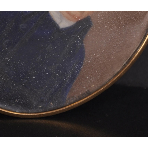 22 - Henry Bone (1755-1834) British. Portrait of a Gentleman wearing a Blue Coat, Miniature, Signed, Oval... 