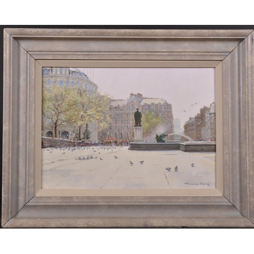 228 - Terence Lionel Storey (1923-    ) British. “Trafalgar Square”, Oil on Board, Signed, and Inscribed o... 