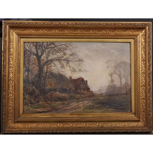 230 - Henry Longley Lander (19th Century) British. “February”, a Winter Landscape, Oil on Canvas, Signed, ... 