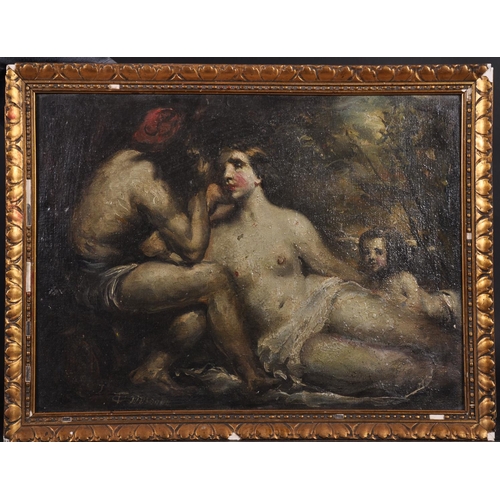 237 - 20th Century English School. Naked Figures at the River’s Edge, Oil on Artist’s Board, Indistinctly ... 