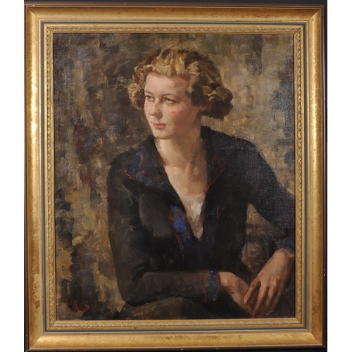 251 - Matilda Mulvey (1882-1951) British. Half Length Portrait of a Seated Lady, Oil on Canvas, Signed, 30... 