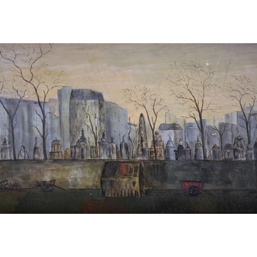 254 - Fred Uhlman (1901-1985) German/British. A Townscape, Oil on Panel, Signed, and another verso, Inscri... 