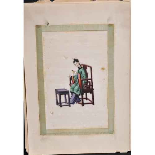 278 - 19th Century Japanese School. Study of a Seated Tradesman, Watercolour on Rice Paper, Unframed, 10” ... 