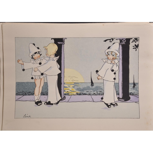 293 - Lena (20th Century) French. Pierrot and Pierrette, Print, Unframed, 6.25” x 9.5” (16 x 24cm) and twe... 