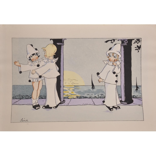 293 - Lena (20th Century) French. Pierrot and Pierrette, Print, Unframed, 6.25” x 9.5” (16 x 24cm) and twe... 