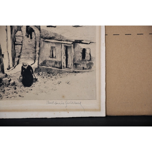 294 - Paul Louis Guilbert (1886-?) French 
Figures in Narrow Streets Etching Signed and Numbered 113/150 i... 