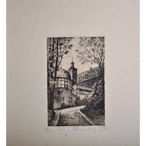 294 - Paul Louis Guilbert (1886-?) French 
Figures in Narrow Streets Etching Signed and Numbered 113/150 i... 