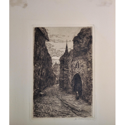 294 - Paul Louis Guilbert (1886-?) French 
Figures in Narrow Streets Etching Signed and Numbered 113/150 i... 