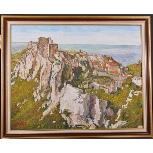 317 - Yvonne Chaumur (20th Century) French. “Les Baux de Provence”, Oil on Canvas, Signed, and Inscribed o... 