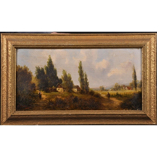 320 - G… Salvi (1848-1916) Italian. Figures in a Landscape, with Cottages in the distance, Oil on Panel, S... 