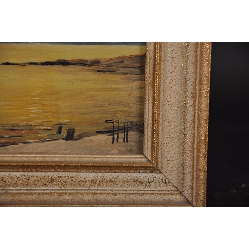 321 - 20th Century Italian School. A Coastal Scene, with a Sailing Boat, Oil on Panel, Indistinctly Signed... 