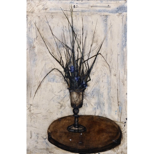 337 - Pierre Laffille (1938-2011) French. Still Life of Dried Flowers in a Vase, Oil on Canvas, Signed, 32... 