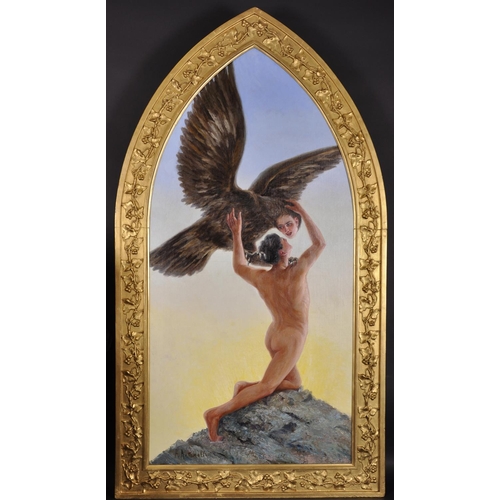 340 - Antonio Antonelli (20th – 21st Century) Italian. A Symbolist Study of ‘Igor and the Eagle’, Oil on C... 