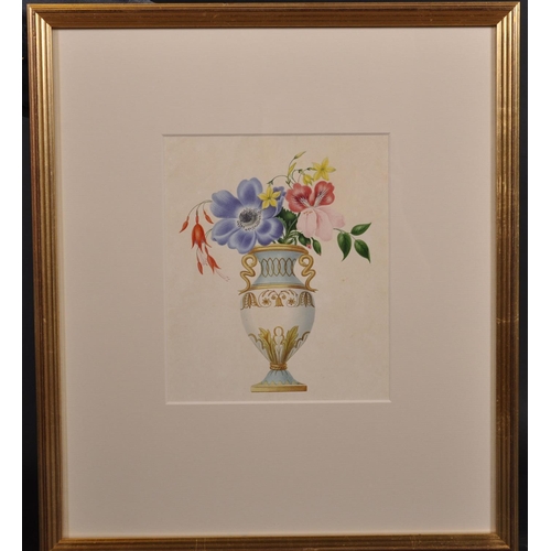 42 - Early 19th Century English School. Still Life of Flowers in a Bowl, Watercolour, 5” x 6.25” (12.7 x ... 