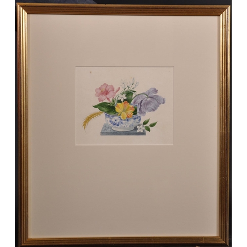 42 - Early 19th Century English School. Still Life of Flowers in a Bowl, Watercolour, 5” x 6.25” (12.7 x ... 