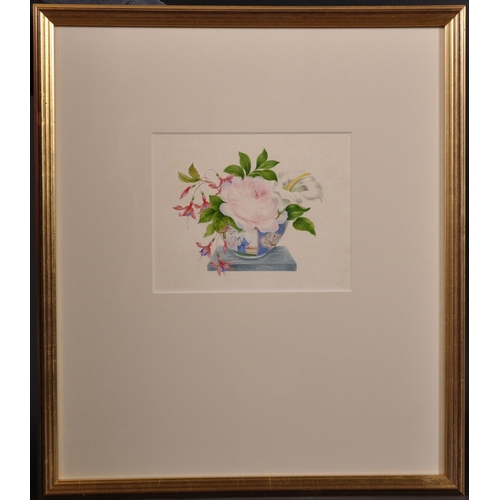 42 - Early 19th Century English School. Still Life of Flowers in a Bowl, Watercolour, 5” x 6.25” (12.7 x ... 