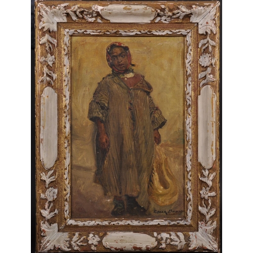 83 - Edgar Bundy (1862-1922) British. Study of an African Woman, Oil on Canvas laid down, Signed, 14” x 9... 