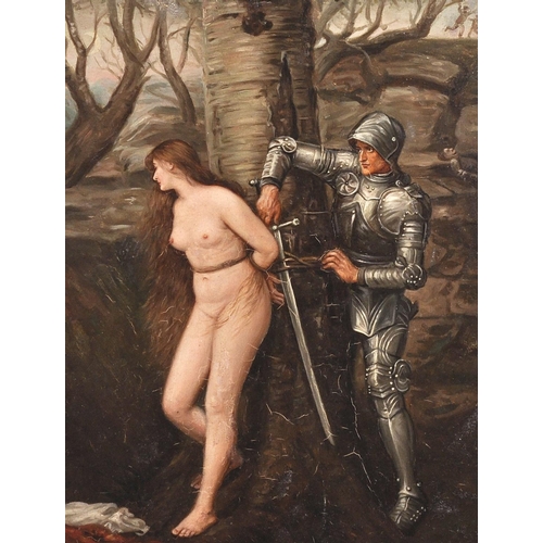 89 - After John Everett Millais (1829-1896) British. “The Knight Errant”, Oil on Board, 13” x 10” (33 x 2... 