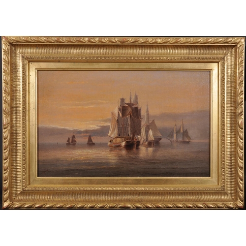 97 - Thomas Lucop (1834-1911) British. A Shipping Scene in Calm Waters, Oil on Canvas, Signed and Dated ’... 