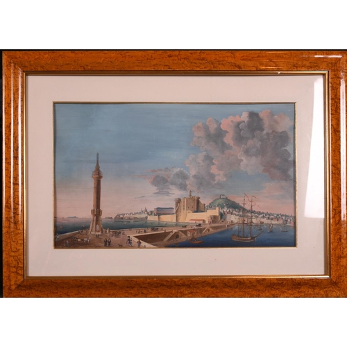 135 - 19th Century Italian School. View of Mediterranean Port, Gouache, 12” x 20.25” (30.5 x 51.5cm)