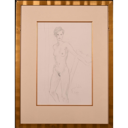 146 - Kanwaldeep Singh Kang ‘Nicks’ (1964-2007) Indian. A Standing Female Nude, Pencil, Signed and Dated ’... 