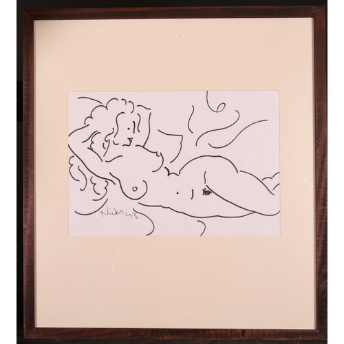 147 - Kanwaldeep Singh Kang ‘Nicks’ (1964-2007) Indian. A Reclining Nude, Pen, Signed and Dated ’93, 13.25... 