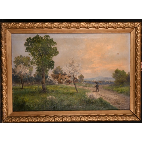 153 - A…Schindler (20th Century) European. Country Landscape with Figures on a Path, Oil on Canvas, Signed... 