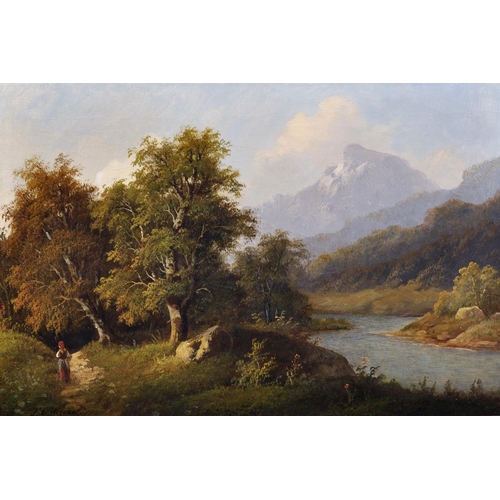 170 - K… G… Wegener (19th Century) European. A Mountainous River Landscape, with a Figure in the foregroun... 