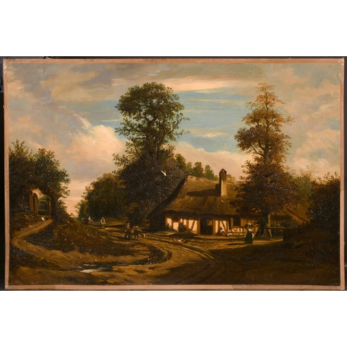 180 - Louis-Nicolas Cabat (1812-1893) French. A Landscape, with Figures by a Cottage, Oil on Canvas, Signe... 