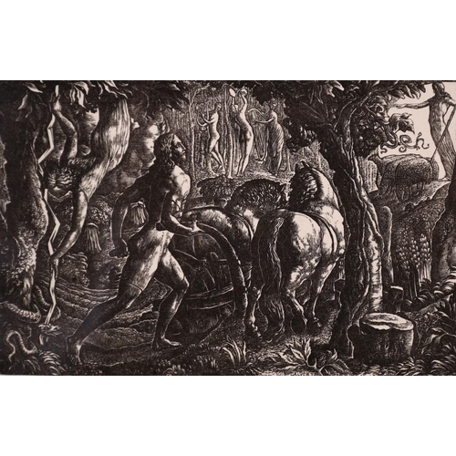 2 - Edward Calvert (1799-1883) British. “The Ploughman”, Wood Engraving, Third State, 3.25” x 5” (8.1 x ... 