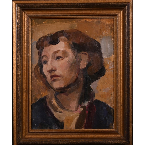 210 - Alfred Neville Lewis (1895-1972) South African. A Bust Portrait of a Lady, Oil Sketch on Board, Sign... 