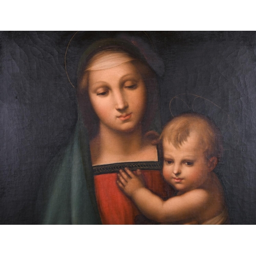 24 - After Raffaello Sanzio da Urbino, called Raphael (1483-1520) Italian. ‘Madonna Del Grandula’, Oil on... 