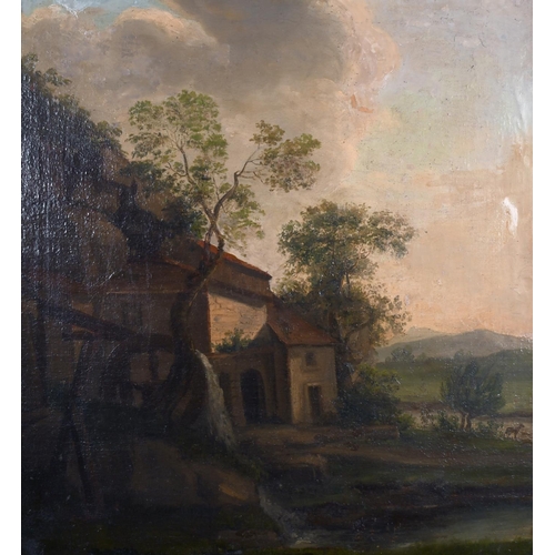 26 - 18th Century Dutch School. A River Landscape with a Watermill, Oil on Canvas, 26.5” x 24” (67.3 x 61... 