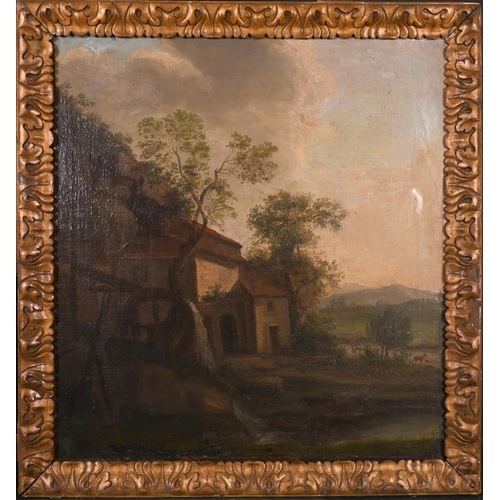 26 - 18th Century Dutch School. A River Landscape with a Watermill, Oil on Canvas, 26.5” x 24” (67.3 x 61... 