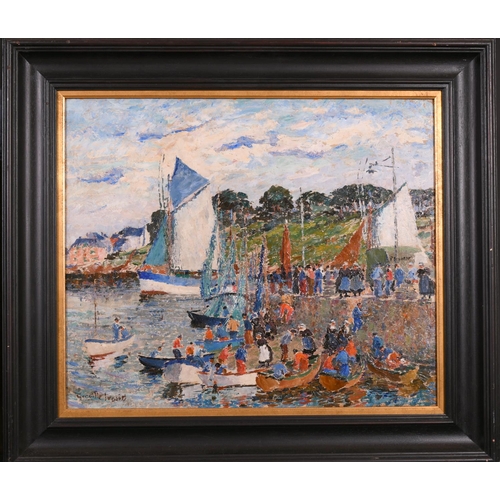 266 - Greville Irwin (1893-1947) British. “The Landing Slip, Concarneau”, Oil on Board, Signed, and Inscri... 