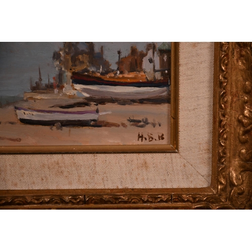 273 - Hugh Boycott Brown (1909-1990) British. “Morning, Aldeburgh”, a Beach Scene, Oil on Board, Signed wi... 