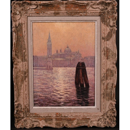 282 - David Rylance (1941-    ) British. Santa Maria della Salute, Oil on Board, Signed, with a Venetian S... 