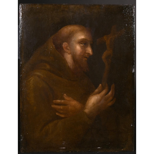 29 - Late 18th Century Spanish School. A Praying Monk, Oil on Panel, Unframed, 15” x 11.25” (38 x 28.5cm)