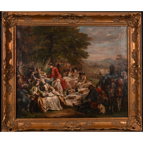 31 - 18th Century French School. Figures at a Garden Banquet, Oil on Canvas, 19.75” x 24” (50 x 61cm)